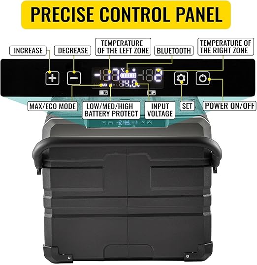 🧊 Dual Zone Car Fridge Freezer – 75L Capacity, Portable 12V Cooler with Compressor, Removable Divider, Heavy-Duty Wheels & Handle, Perfect for Road Trips ⛰️
